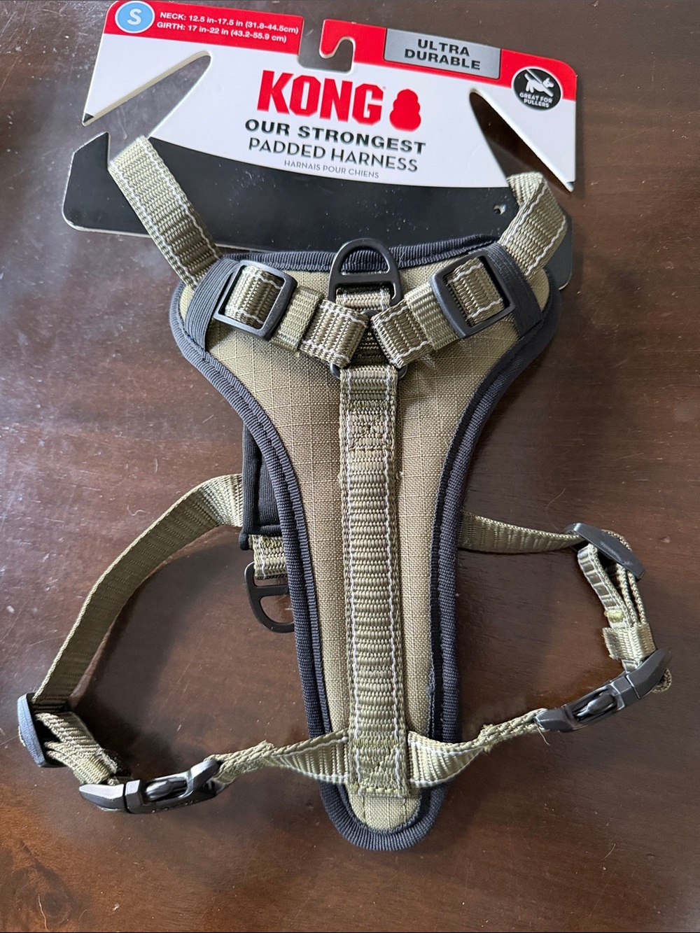 Kong Olive Green Padded Dog Harness with Black Trim